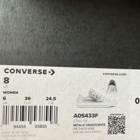 NWB Converse All-Star Metallic Silver - Picture 6 of 6